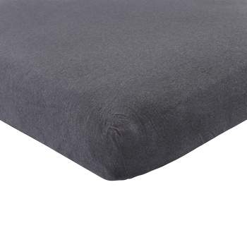 Hudson Baby Infant Cotton Fitted Crib Sheet, Heather Charcoal, One Size