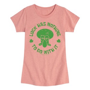Girls' - SpongeBob Squarepants - Squidward Luck Fitted Short Sleeve Graphic T-Shirt - 1 of 4
