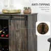 Resenkos Industrial Wine Bar with Sliding Barn Door & Built-In 6-Bottle Rack, - 4 of 4