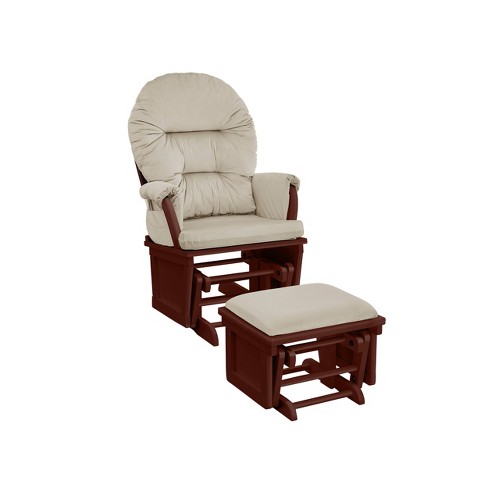 Suite Bebe Madison Glider And Ottoman Espresso Wood And Beige Fabric Target