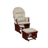 Suite Bebe Madison Glider and Ottoman - Espresso Wood and Beige Fabric
