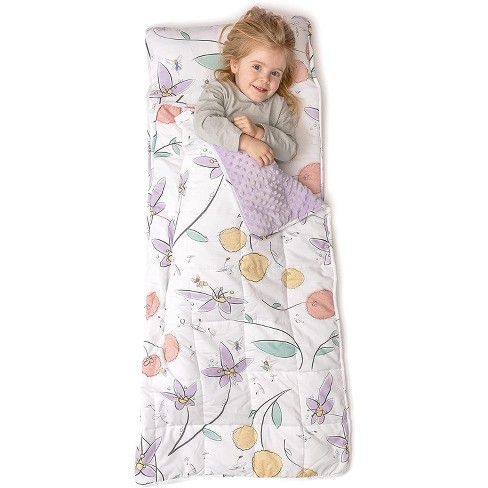 Toddler Nap Mat Sleeping Bag Unicorn Rainbow & Pillow Soft Fleece Blanket CHOP 