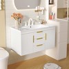 JUJABU 36" Wall-Mounted Bathroom Vanity with Resin Sink, 2 Drawers, Solid Wood Cabinet & Spacious Storage - 3 of 4
