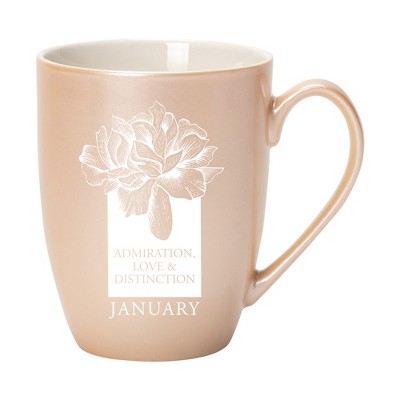 Elanze Designs Admiration Love And Distinction January Precious Pearl 10 ounce New Bone China Coffee Cup Mug