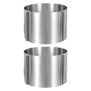 Unique Bargains Stainless Steel Round Adjustable Nonstick Cake Ring 2 Pcs - 1 of 4