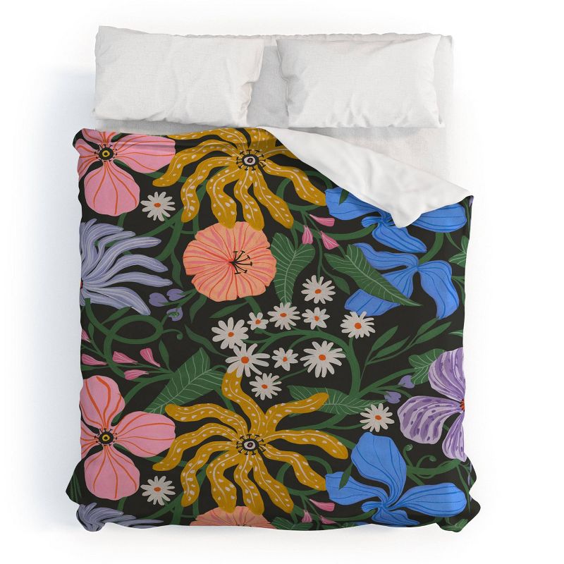 Deny Designs Megan Galante Merrick Floral Duvet Cover Bedding Set Blue, 1 of 6