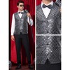 Lars Amadeus Men's V-Neck Party Dress Prom Nightclub Shiny Sleeveless Argyle Sequin Vest - 3 of 4