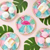 Sparkle and Bash 48 Pack Pink Flamingo Plates for Kids Birthday, Tropical Party Decorations, 9 in - image 2 of 4