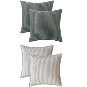 REGALWOVEN 4 Pcs Solid striped Modern Couch Sofa Home Pillow Covers 18" x 18" - 1 of 4