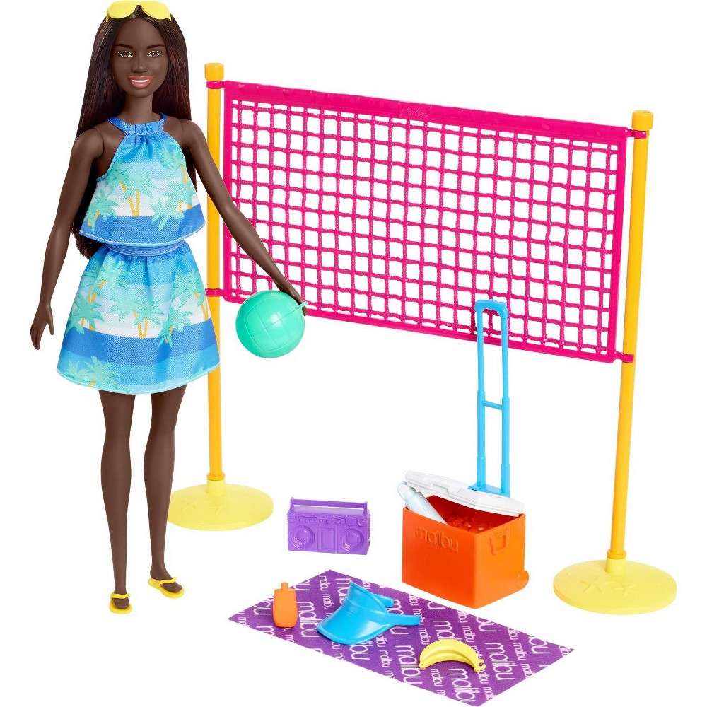 Barbie Loves the Ocean Beach Volleyball-Themed Playset, Made from Recycled Plastics