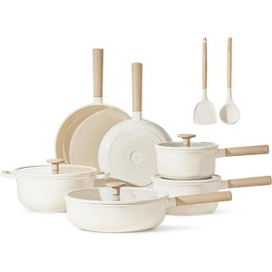 CAROTE 12 Pcs Pots and Pans Set, Nonstick Ceramic Cookware Sets, Health Non Stick Induction Cookware Kitchen Granite Cooking Set - 1 of 4