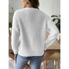 Womens Cardigan Knit V Neck Button Front Casual Cardigan Sweater White XL - 4 of 4