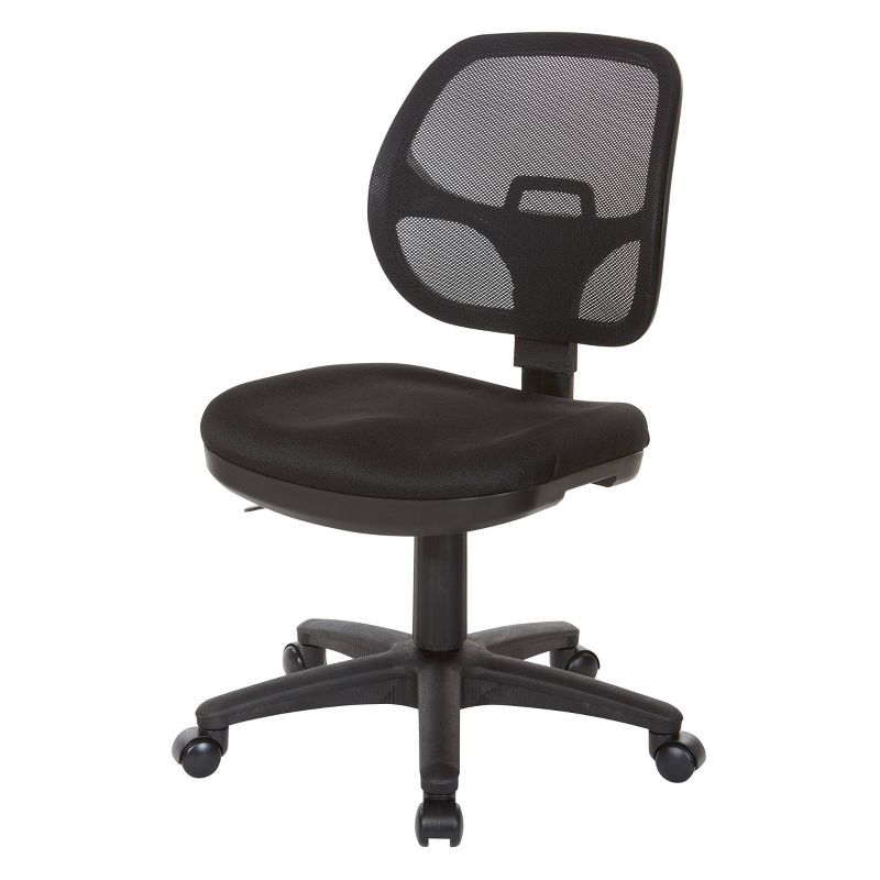 Mesh Screen Back Task Chair with Fabric Seat Black - OSP Home Furnishings, 3 of 10