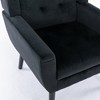 Modern Soft Velvet Material Ergonomics Accent Chair Living Room Chair Bedroom Chair Home Chair With Black Legs For Indoor Home - 3 of 4