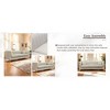 82.67'' Velvet Modern Vertical Channel Tufted Backrest Chesterfield 3-Seater Sofa with Gold Metal Legs and 2 Pillows - 4 of 4
