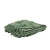 HomeRoots Green Woven 100% Woven Textured Cotton Throw Blanket - 4 of 4