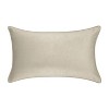 12"x20" Oversize Celebrations 'Breathe' Velvet Embroidered Lumbar Throw Pillow Sand/Taupe - Edie@Home - 2 of 4
