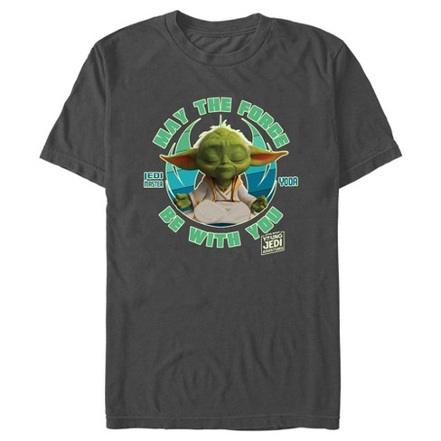 Men's Star Wars: Young Jedi Adventures Jedi Master Yoda May the Force be  With You T-Shirt - Charcoal - 2X Large