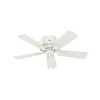Hunter Fans 42" Crestfield Lighted Ceiling Fan Fresh White with Drifted Oak Blades, Integrated LED, Pull Chain Control - 2 of 4