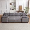 VYNXARIA Multi-Module Combination Style Sofa for Living Room,Modern Minimalist Corduroy Combination Sofa with 2 Comfort Cushions,Gray,two sets - 3 of 4