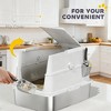 HTUTWOO Enclosed Cat Litter Box, Extra Large Stainless Steel Litter Pan with Flip Cover and Scoop, Easy Clean & Non-Sticky for Big Cats and Kittens - 4 of 4