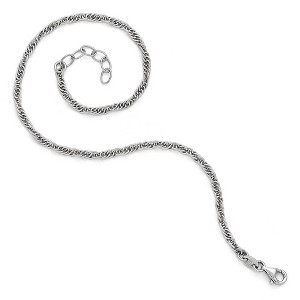 Black Bow Jewelry Sterling Silver 2mm Loose Rope Chain Anklet, 9.5 to 10.5 Inch - 1 of 4