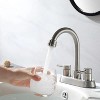 LunaLulink Brushed Nickel Stainless Steel Bathroom Sink Faucet 3 Hole, 2 Handle Water Supply with Overflow - 4 of 4