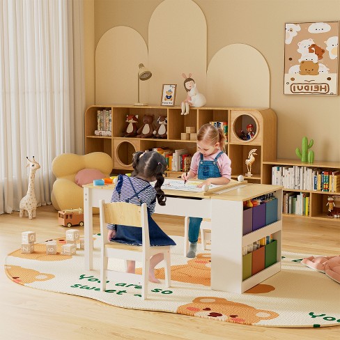 Children's art table and chairs online