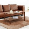 Alilang 40.00 Inch Wooden Coffee Table with Open Shelf Storage and Rustic Finish - Walnut Brown - 2 of 4