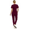 Saint Scrubs Womens 9-Pocket Medical Uniform Set- V-Neck Stretch Top with Tapered Straight Leg Pants - 2 of 4