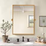 Zora 32"x24" Pivoting Rectangle Bathroom Mirror Tilt Metal Framed Vanity Mirrors for Wall Hanging - The Pop Home