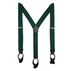 CTM Men's Elastic Button End Dress Suspenders with Silver Hardware - 1 of 4