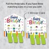 Big Dot of Happiness Cheerful Happy Birthday - Colorful Birthday Party Game Pickle Cards - Pull Tabs 3-in-a-Row - Set of 12 - 3 of 4
