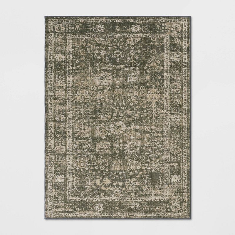 Floral Woven Area Rug Gray - Threshold™, 1 of 5