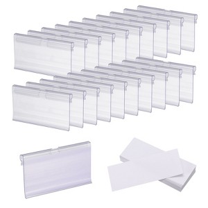 Unique Bargains Durable Removable PVC Clip-In Design Basket Label Tag Clear 100 Pcs - 1 of 4