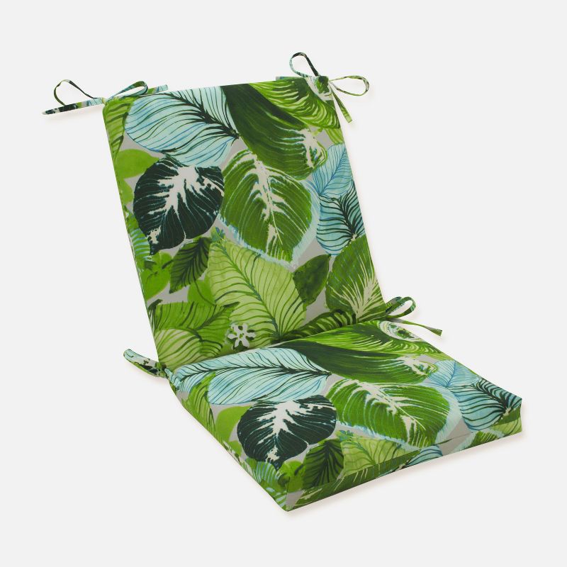 Lush Leaf Jungle Squared Corners Outdoor Chair Cushion Green - Pillow Perfect, 1 of 7