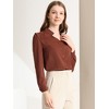 Allegra K Women's Elegant V Neck Work Office Button Up Shirt - 3 of 4