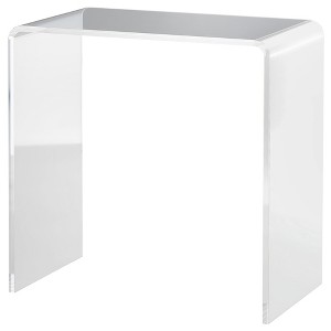 Aghana Digitals Clear Acrylic Waterfall Side Table with Rounded Edges, 21"x12"x21", Sturdy 0.5" - 1 of 4