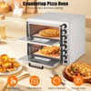 1100W Commercial Countertop Pizza Oven, Stainless Steel Electric Pizza Maker With Timer & Removable Crumb Tray for Home & Restaurant Use - 2 of 4