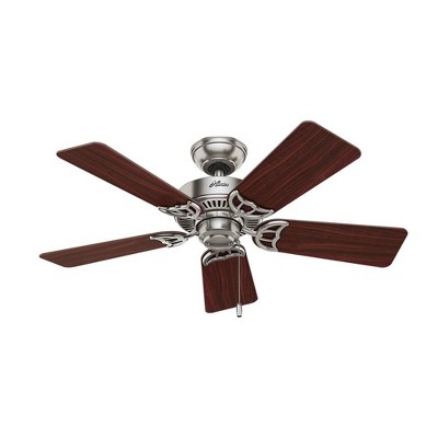 Brushed Nickel Ceiling Fan with Cherry and Maple Blades