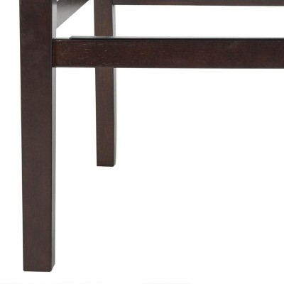 Transitional Espresso and Dark Taupe Bar Stools with Silver Nailheads (Set of 2)