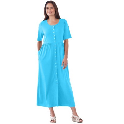 Woman Within Plus Size Petite Button-Front Essential Dress