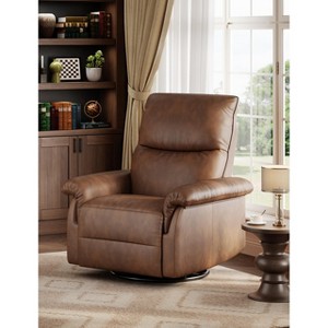 coucheta Manual Recliner Chair for Adults, PU Leather Swivel Rocker Recliner with Padded Armrests - 1 of 4