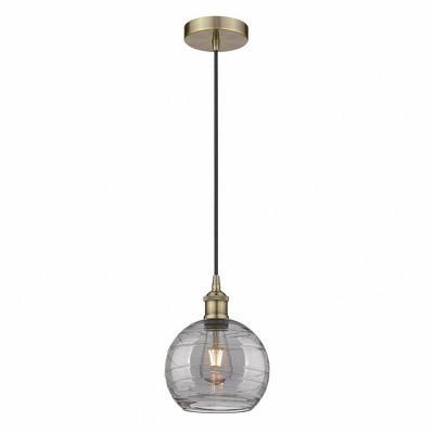 Athens Deco Swirl - 1 Light Mini Pendant In Industrial Style-10.75 Inches Tall and 8 Inches Wide