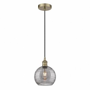 Athens Deco Swirl - 1 Light Mini Pendant In Industrial Style-10.75 Inches Tall and 8 Inches Wide - 1 of 1