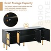 NicBex TV Stand for TVs up to 70 Inches,Modern TV Media Console Table with Rattan Door and 3 Cabinets - 4 of 4