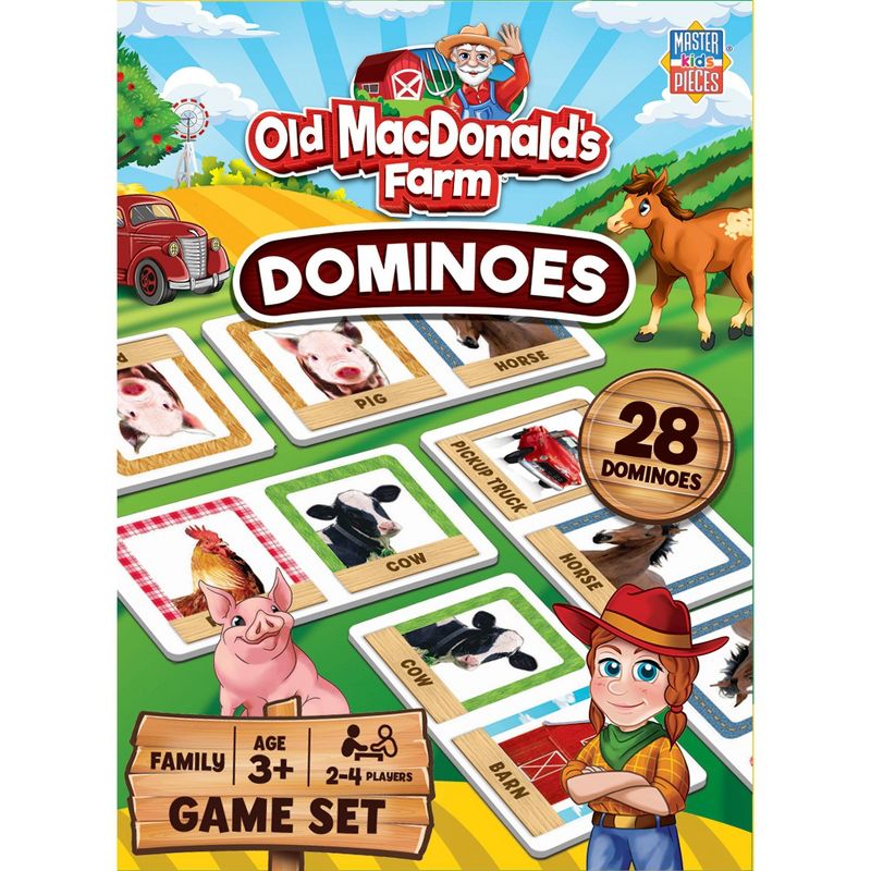 MasterPieces Old MacDonald's Farm 28 Piece Card Stock Picture Dominoes Game for Children, 1 of 7