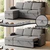 85.8" Upholstered Convertible L-Shaped Sleeper Sectional Sofa with Pull-Out Bed, USB & Type-C Charging Ports, Reversible Storage Chaise & Armrest - 3 of 4