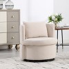 Modern Accent Chair, Round Manual Recliner Chair Sofa, 360-Degree Swivel Chair with Ottoman, Swivel Chair with Storage Seatbase-Coolbibila - 2 of 4