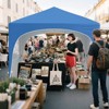 Gymax 10 X 10 FT Pop up Canopy Tent w/ Wheeled Bag Portable Foldable Outdoor Beach Sun Shelter Commercial Patio Party Event Tent Blue - 3 of 4